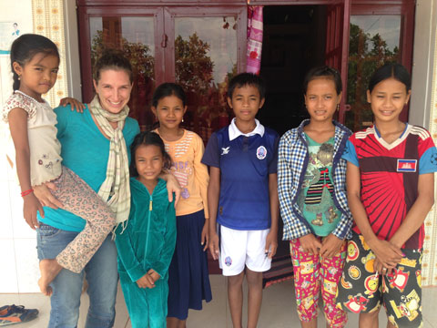 Julia and Cambodian Friends